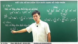 Toán 5 - Viết các số đo diện tích dưới dạng số thập phân