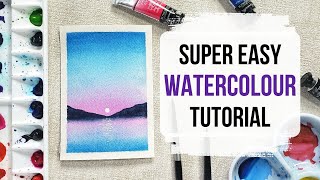 EASY watercolour painting for beginners (10 minute tutorial)