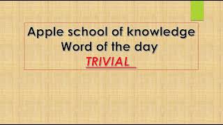 WORD OF THE DAY | TRIVIAL
