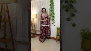 Linen handblock printed saree #shortsvideo #youtubeshorts