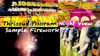 Thrissur Pooram 2024 / Pooram Night View / Chamaya Pradarshanam / Pooram Sample Vedikett / Fire Work