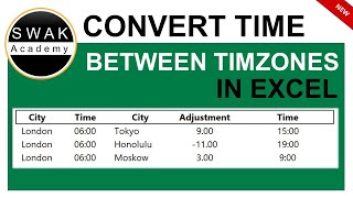 👍 Convert time between timezones in excel