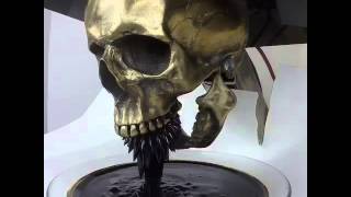 Ferrofluid skull sculpture test