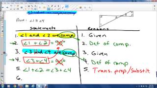 Proof Video #2 - Complementary Angles