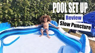 Intex Swim Centre Family Pool with Seats Set Up \u0026 Review Slow Puncture Straight Away