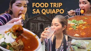 FOOD TRIP SA QUIAPO MANILA! Jolli Dada Palabok, Famous Sotanghon, Globe Lumpia House at Magic water