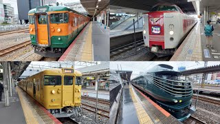 【国鉄型車両の宝庫】JR岡山駅 列車発着、通過シーン集