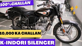 100% challan on k-indori silencer || caught by Delhi police 🚨 || 10,000 ka challan  || VC Vlogs