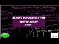 Amazon & Microsoft's REMOVE DUPLICATES FROM SORTED ARRAY | LEETCODE |JAVASCRIPT |