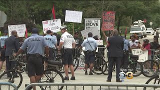 Protesters Gather During Street Renaming Ceremony For Former Mayor Goode