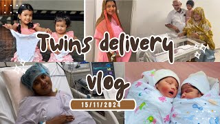 Finally Delivered My Twin babies❤️🤰My Twin Delivery vlog✨✨👶💗👧