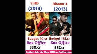 Dhoom 3 Movie Comparison YJHD Movie Box Office Collection || #shorts #viral #movie