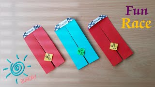 Paper racing game. Diy paper craft. Easy paper craft for kids. Fun with paper game.