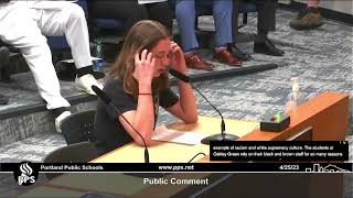 Ockley Green 8th Grader Otto Shambaugh Public Comment before the PPS School Board April 25, 2023