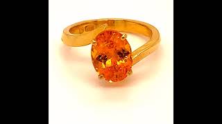 Mandarin Spessartine 3.36ct Solid 22K Yellow Gold Ring