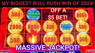 🎅Merry Xmas! MY BIGGEST BULL RUSH WIN OF 2024! Massive T/B Jackpot Win Off A $5 Bet! (1c) #bullrush