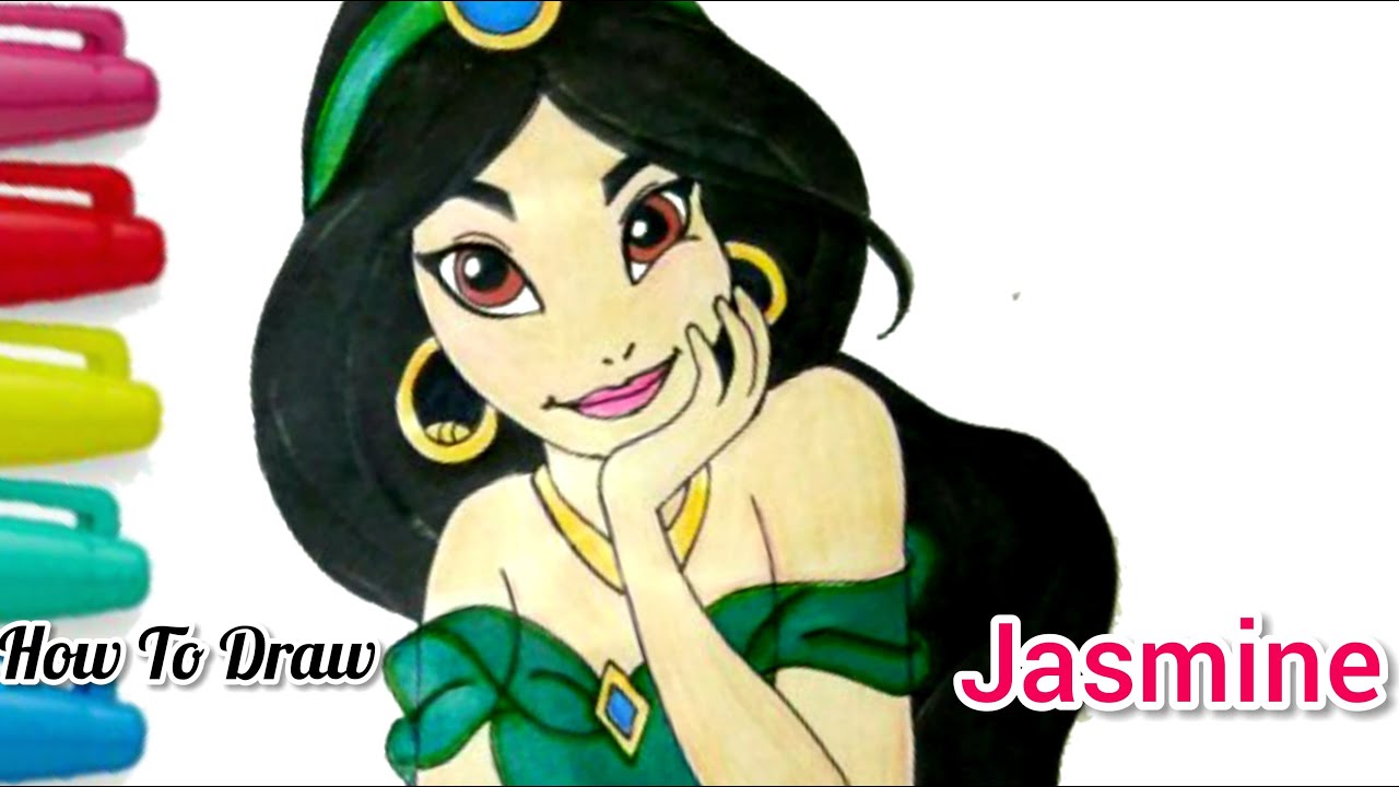 How To Draw Jasmine Jasmine From Aladdin Easy Cartooning Cute