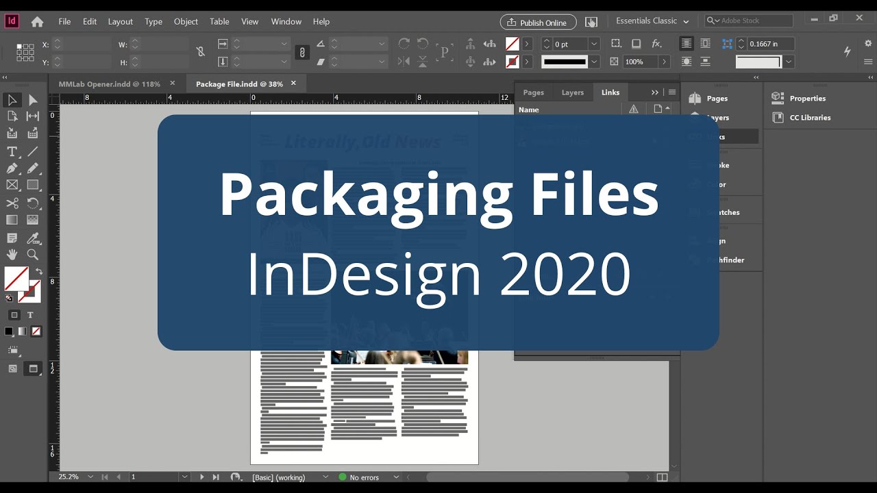 Day 1 Packaging Files In Adobe Indesign Youtube