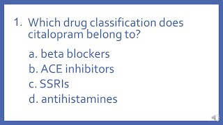 PTCB PTCE Practice Test Question 1 - Drug Classification (Pharmacy Tech Certification Exam)