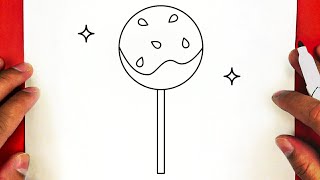 كيفية رسم مصاصة كيوت خطوة بخطوة / رسم سهل / تعليم الرسم للمبتدئين || cute lollipop drawing