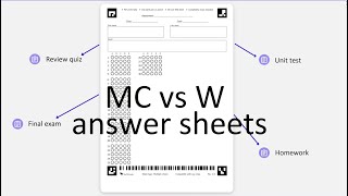 Written vs. multiple-choice answer sheets