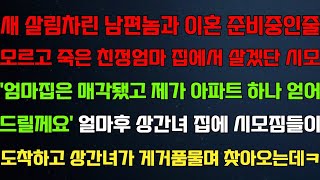 반전 신청사연 남편과 이혼 중인줄 모르고 돌아가신 친정엄마 집에서 살겠다는 시모 집을 얻어주자 거품물며 찾아오는데 라디오드라마 사연 실화 사연의 품격 썰