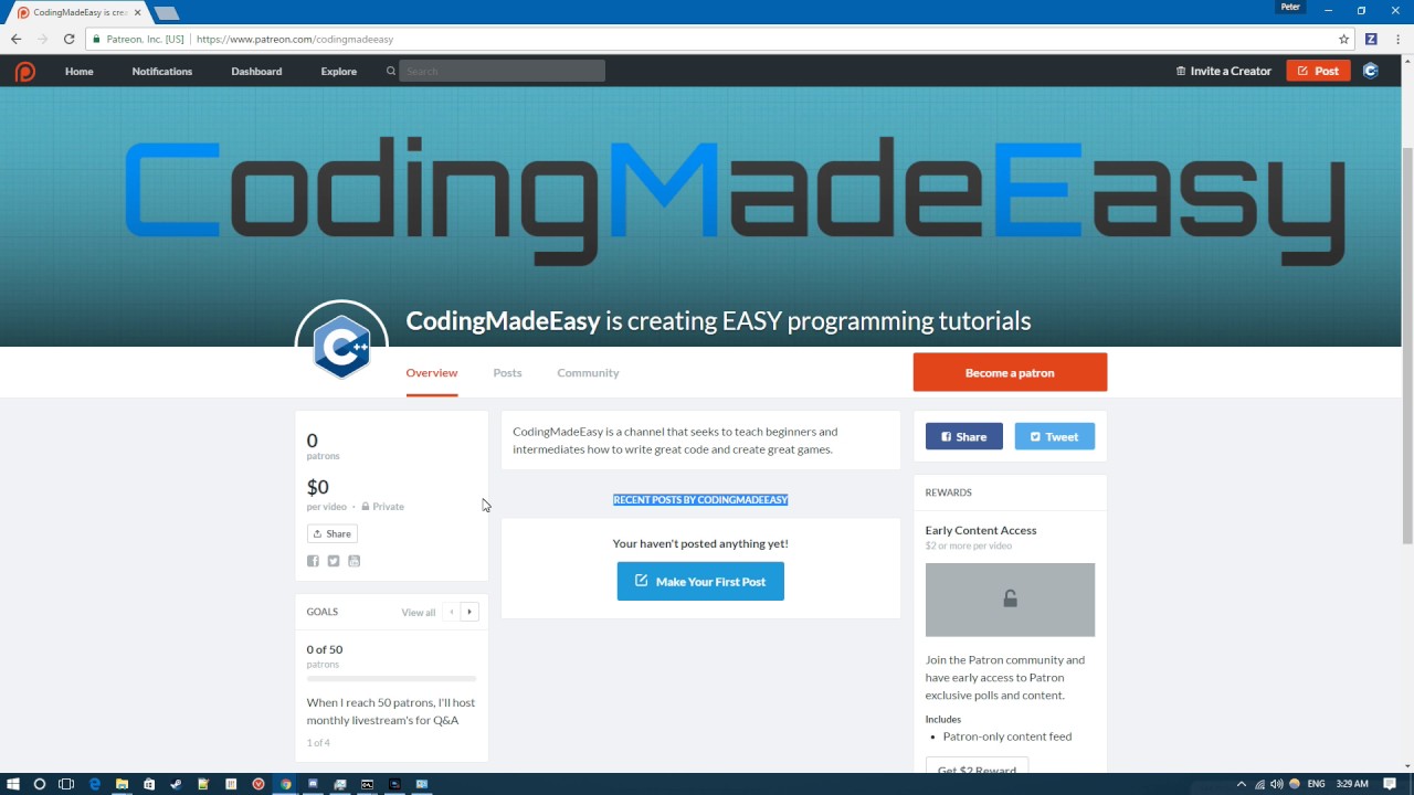Codingmadeeasy Is Now On Patreon Youtube