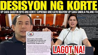 BREAKING NEWS! VP SARA MASAYA SA DESISYON NG KORTE SUPREMA! | MAGSALITA KAYO NGAYON! | LATEST NEWS