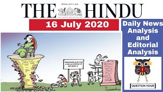 the hindu news |16 July 2020|The Hindu newspaper Analysis|Editorial Analysis|The Hindu News Analysis