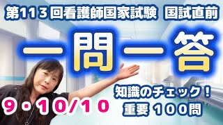 国試直前 知識のチェック！ 一問一答 シリーズ  9＆10/10 第113回看護師国家試験