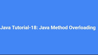 Java For Beginners Bangla (বাংলা) -18- Java Method Overloading