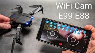 WiFi Cam App on E99 & E88 Drone - How to Record Videos ,Pictures & Control with Smartphone App