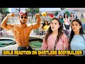 Cute girls reaction on shirtless bodybuilder 😱😂/ Mumbai