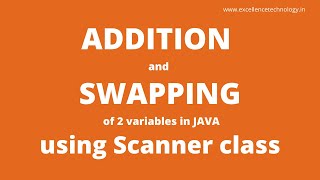 Addition And Swapping Programs In Java Using Scanner Class || Java Tutorial || Excellence Technology
