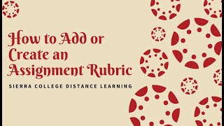 How to Add or Create an Assignment Rubric in Canvas