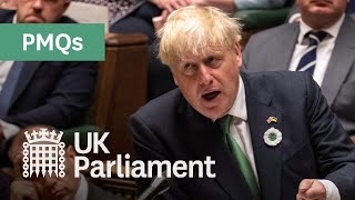 Boris Johnson's last Prime Minister's Questions (PMQs) - 20 July 2022