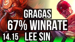 GRAGAS vs LEE SIN (JGL) | 67% winrate, 41k DMG, 18/3/10, Legendary | TR Grandmaster | 14.15