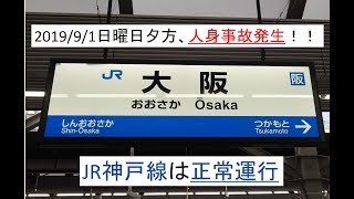 【JR神戸線、東加古川人身事故】大阪駅、遅延なし、快速線、緩行線ホームドア動作あり, Osaka, JR West, Train, Japan, Delay