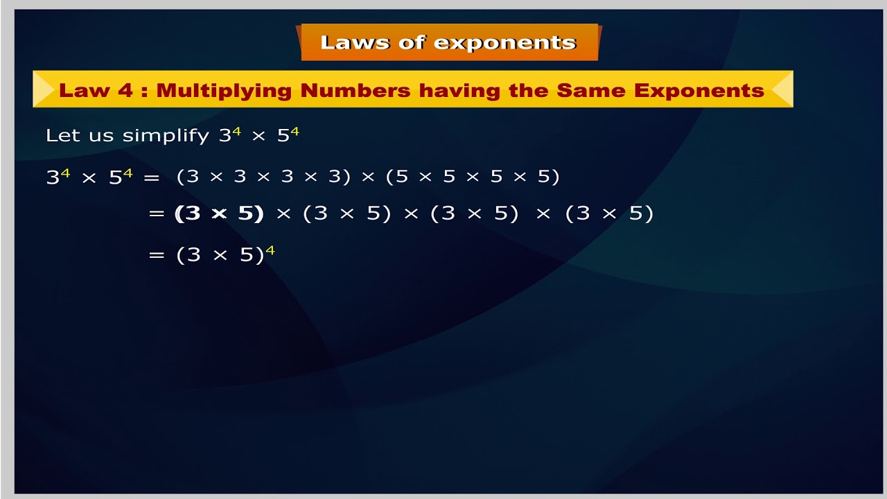 Exponents And Powers Class-7 - YouTube