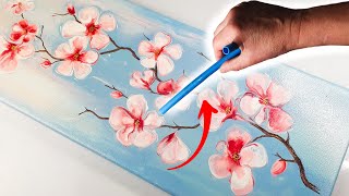 ELEGANT Art Technique ANYONE Can Try! JAPANESE Blossom STRAW Painting! | AB Crea