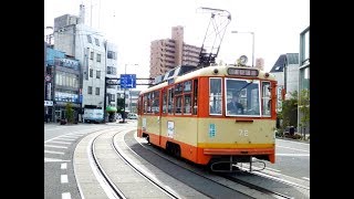 【路面電車】道後温泉ゆき。伊予鉄道 城南線（上一万停留所→道後温泉駅）