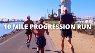 10 MILE PROGRESSION WORKOUT | Huntington Beach Run