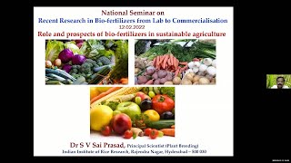 Recent Researches in Biofertilizer: From Lab to Commercialization | Dr. S.V.Sai Prasad at ISR - IPSA