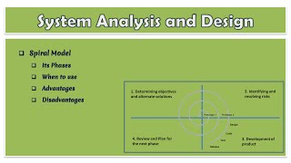 15 - System Analysis and Design | What is Spiral Model | When to use | Advantages | Disadvantages