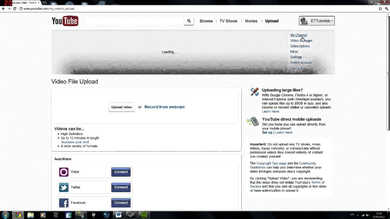 How To Fix Uploading Problem 17th March 2012 Youtube How To Fix Uploading Problem 17th March 2012 Youtube