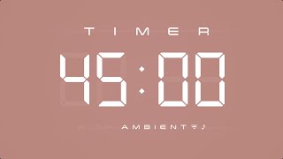 45 Min Digital Timer with Ambient Music & Simple Beeps 🤎