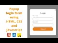 How to Create Popup Login Form Using HTML, CSS & Javascript
