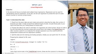 SRT521: Lab 9 Linear Regression