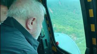 Lula sobrevolando la zona del desastre