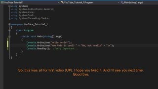 C# Tutorial - 1 Basic text printing